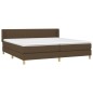 vidaXL Boxspringbett mit Matratze Dunkelbraun 200x200 cm Stoff vidaXL Boxspringbett mit Matratze Dunkelbraun 200x200 cm Stoff