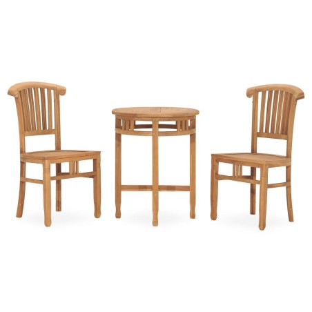 3-tlg. Garten-Essgruppe Teak Massivholz