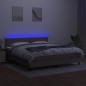 vidaXL Boxspringbett mit Matratze & LED Taupe 160x200 cm Stoff vidaXL Boxspringbett mit Matratze & LED Taupe 160x200 cm Stoff