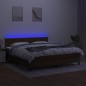vidaXL Boxspringbett mit Matratze & LED Dunkelbraun 180x200 cm Stoff vidaXL Boxspringbett mit Matratze & LED Dunkelbraun 180x200 cm Stoff
