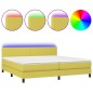 vidaXL Boxspringbett mit Matratze & LED Grün 200x200 cm Stoff vidaXL Boxspringbett mit Matratze & LED Grün 200x200 cm Stoff
