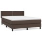 vidaXL Boxspringbett mit Matratze Braun 140x190 cm Kunstleder vidaXL Boxspringbett mit Matratze Braun 140x190 cm Kunstleder