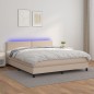 vidaXL Boxspringbett mit Matratze & LED Cappuccino-Braun 160x200cm vidaXL Boxspringbett mit Matratze & LED Cappuccino-Braun 160x200cm