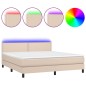 vidaXL Boxspringbett mit Matratze & LED Cappuccino-Braun 160x200cm vidaXL Boxspringbett mit Matratze & LED Cappuccino-Braun 160x200cm