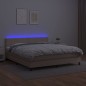 vidaXL Boxspringbett mit Matratze & LED Cappuccino-Braun 160x200cm vidaXL Boxspringbett mit Matratze & LED Cappuccino-Braun 160x200cm