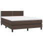 vidaXL Boxspringbett mit Matratze & LED Braun 140x190 cm Kunstleder vidaXL Boxspringbett mit Matratze & LED Braun 140x190 cm Kunstleder