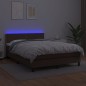 vidaXL Boxspringbett mit Matratze & LED Braun 140x190 cm Kunstleder vidaXL Boxspringbett mit Matratze & LED Braun 140x190 cm Kunstleder