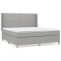 vidaXL Boxspringbett mit Matratze Hellgrau 160x200 cm Stoff vidaXL Boxspringbett mit Matratze Hellgrau 160x200 cm Stoff