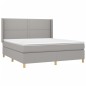 vidaXL Boxspringbett mit Matratze Hellgrau 160x200 cm Stoff vidaXL Boxspringbett mit Matratze Hellgrau 160x200 cm Stoff
