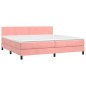 vidaXL Boxspringbett mit Matratze & LED Rosa 200x200 cm Samt vidaXL Boxspringbett mit Matratze & LED Rosa 200x200 cm Samt