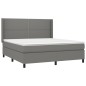 vidaXL Boxspringbett mit Matratze Dunkelgrau 160x200 cm Stoff vidaXL Boxspringbett mit Matratze Dunkelgrau 160x200 cm Stoff