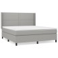vidaXL Boxspringbett mit Matratze Hellgrau 180x200 cm Stoff vidaXL Boxspringbett mit Matratze Hellgrau 180x200 cm Stoff