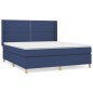 vidaXL Boxspringbett mit Matratze Blau 180x200 cm Stoff vidaXL Boxspringbett mit Matratze Blau 180x200 cm Stoff