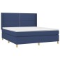 vidaXL Boxspringbett mit Matratze Blau 180x200 cm Stoff vidaXL Boxspringbett mit Matratze Blau 180x200 cm Stoff