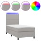 vidaXL Boxspringbett mit Matratze & LED Hellgrau 80x200 cm Stoff vidaXL Boxspringbett mit Matratze & LED Hellgrau 80x200 cm Stoff