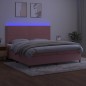 vidaXL Boxspringbett mit Matratze & LED Rosa 200x200 cm Samt vidaXL Boxspringbett mit Matratze & LED Rosa 200x200 cm Samt