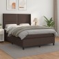 vidaXL Boxspringbett mit Matratze Braun 140x190 cm Kunstleder vidaXL Boxspringbett mit Matratze Braun 140x190 cm Kunstleder