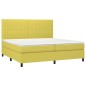 vidaXL Boxspringbett mit Matratze & LED Grün 200x200 cm Stoff vidaXL Boxspringbett mit Matratze & LED Grün 200x200 cm Stoff