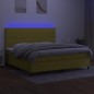 vidaXL Boxspringbett mit Matratze & LED Grün 200x200 cm Stoff vidaXL Boxspringbett mit Matratze & LED Grün 200x200 cm Stoff
