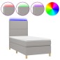 vidaXL Boxspringbett mit Matratze & LED Hellgrau 90x200 cm Stoff vidaXL Boxspringbett mit Matratze & LED Hellgrau 90x200 cm Stoff