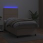 vidaXL Boxspringbett mit Matratze & LED Cappuccino-Braun 80x200cm vidaXL Boxspringbett mit Matratze & LED Cappuccino-Braun 80x200cm