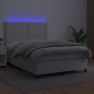 vidaXL Boxspringbett mit Matratze & LED Weiß 140x190 cm Kunstleder vidaXL Boxspringbett mit Matratze & LED Weiß 140x190 cm Kunstleder