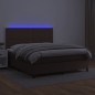 vidaXL Boxspringbett mit Matratze & LED Braun 140x190 cm Kunstleder vidaXL Boxspringbett mit Matratze & LED Braun 140x190 cm Kunstleder