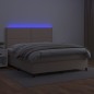 vidaXL Boxspringbett mit Matratze & LED Cappuccino-Braun 160x200cm vidaXL Boxspringbett mit Matratze & LED Cappuccino-Braun 160x200cm