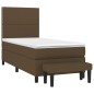 vidaXL Boxspringbett mit Matratze Dunkelbraun 90x200 cm Stoff vidaXL Boxspringbett mit Matratze Dunkelbraun 90x200 cm Stoff