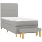 vidaXL Boxspringbett mit Matratze Hellgrau 90x200 cm Stoff vidaXL Boxspringbett mit Matratze Hellgrau 90x200 cm Stoff