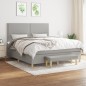 vidaXL Boxspringbett mit Matratze Hellgrau 180x200 cm Stoff vidaXL Boxspringbett mit Matratze Hellgrau 180x200 cm Stoff