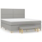 vidaXL Boxspringbett mit Matratze Hellgrau 180x200 cm Stoff vidaXL Boxspringbett mit Matratze Hellgrau 180x200 cm Stoff