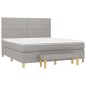 vidaXL Boxspringbett mit Matratze Hellgrau 160x200 cm Stoff