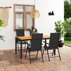5-tlg. Garten-Essgruppe Schwarz und Braun