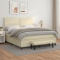 vidaXL Boxspringbett mit Matratze Creme 180x200 cm Kunstleder vidaXL Boxspringbett mit Matratze Creme 180x200 cm Kunstleder