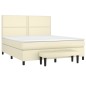 vidaXL Boxspringbett mit Matratze Creme 180x200 cm Kunstleder vidaXL Boxspringbett mit Matratze Creme 180x200 cm Kunstleder
