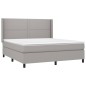 vidaXL Boxspringbett mit Matratze & LED Hellgrau 180x200 cm Stoff vidaXL Boxspringbett mit Matratze & LED Hellgrau 180x200 cm Stoff
