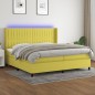 vidaXL Boxspringbett mit Matratze & LED Grün 200x200 cm Stoff vidaXL Boxspringbett mit Matratze & LED Grün 200x200 cm Stoff