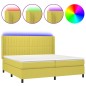 vidaXL Boxspringbett mit Matratze & LED Grün 200x200 cm Stoff vidaXL Boxspringbett mit Matratze & LED Grün 200x200 cm Stoff