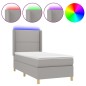 vidaXL Boxspringbett mit Matratze & LED Hellgrau 80x200 cm Stoff vidaXL Boxspringbett mit Matratze & LED Hellgrau 80x200 cm Stoff