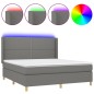 vidaXL Boxspringbett mit Matratze & LED Dunkelgrau 160x200 cm Stoff vidaXL Boxspringbett mit Matratze & LED Dunkelgrau 160x200 cm Stoff