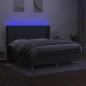 vidaXL Boxspringbett mit Matratze & LED Dunkelgrau 160x200 cm Stoff vidaXL Boxspringbett mit Matratze & LED Dunkelgrau 160x200 cm Stoff