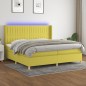 vidaXL Boxspringbett mit Matratze & LED Grün 200x200 cm Stoff vidaXL Boxspringbett mit Matratze & LED Grün 200x200 cm Stoff