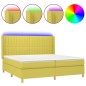 vidaXL Boxspringbett mit Matratze & LED Grün 200x200 cm Stoff vidaXL Boxspringbett mit Matratze & LED Grün 200x200 cm Stoff