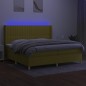 vidaXL Boxspringbett mit Matratze & LED Grün 200x200 cm Stoff vidaXL Boxspringbett mit Matratze & LED Grün 200x200 cm Stoff