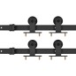 Schiebetür-Beschlagsätze 2 Stk. 200 cm Stahl Schwarz Schiebetür-Beschlagsätze 2 Stk. 200 cm Stahl Schwarz