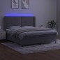 vidaXL Boxspringbett mit Matratze & LED Hellgrau 160x200 cm Samt vidaXL Boxspringbett mit Matratze & LED Hellgrau 160x200 cm Samt