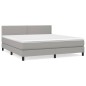 vidaXL Boxspringbett mit Matratze Hellgrau 160x200 cm Stoff vidaXL Boxspringbett mit Matratze Hellgrau 160x200 cm Stoff