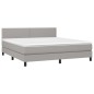 vidaXL Boxspringbett mit Matratze Hellgrau 160x200 cm Stoff vidaXL Boxspringbett mit Matratze Hellgrau 160x200 cm Stoff