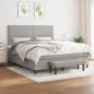 vidaXL Boxspringbett mit Matratze Hellgrau 160x200 cm Stoff vidaXL Boxspringbett mit Matratze Hellgrau 160x200 cm Stoff